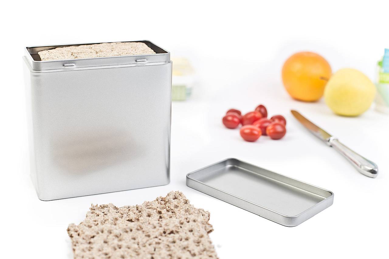 Knäckebrotdose mit Knäckebrot