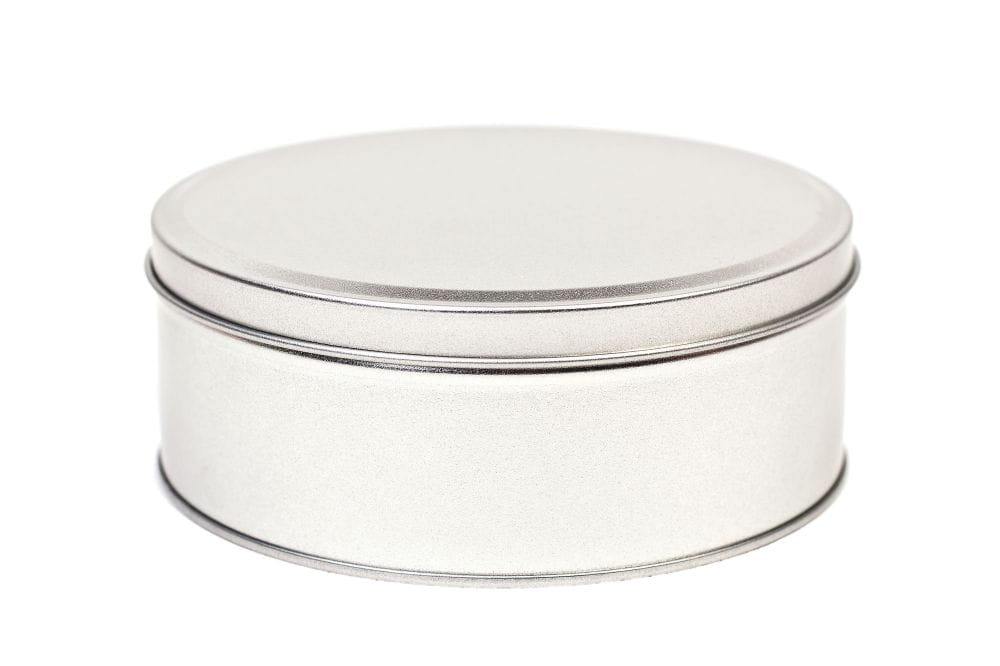Runde Weißblechdose mit Stülpdeckel